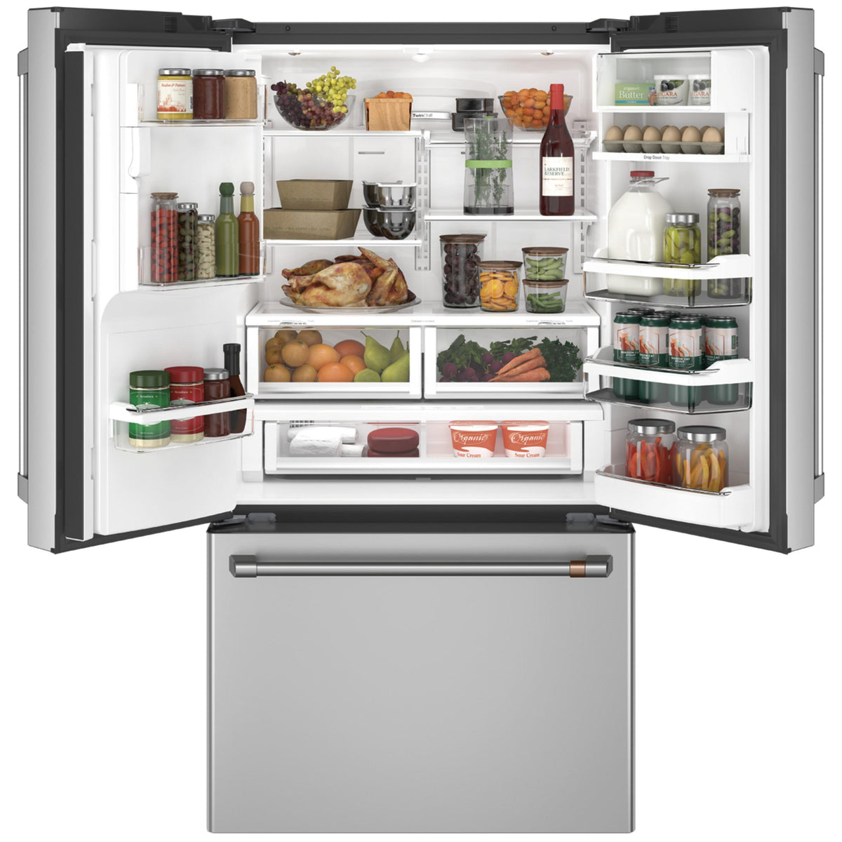  Café 36-inch, 22.2 cu.ft. Counter-Depth French 3-Door Refrigerator with Hot Water Dispenser CYE22TP2MS1 IMAGE 3