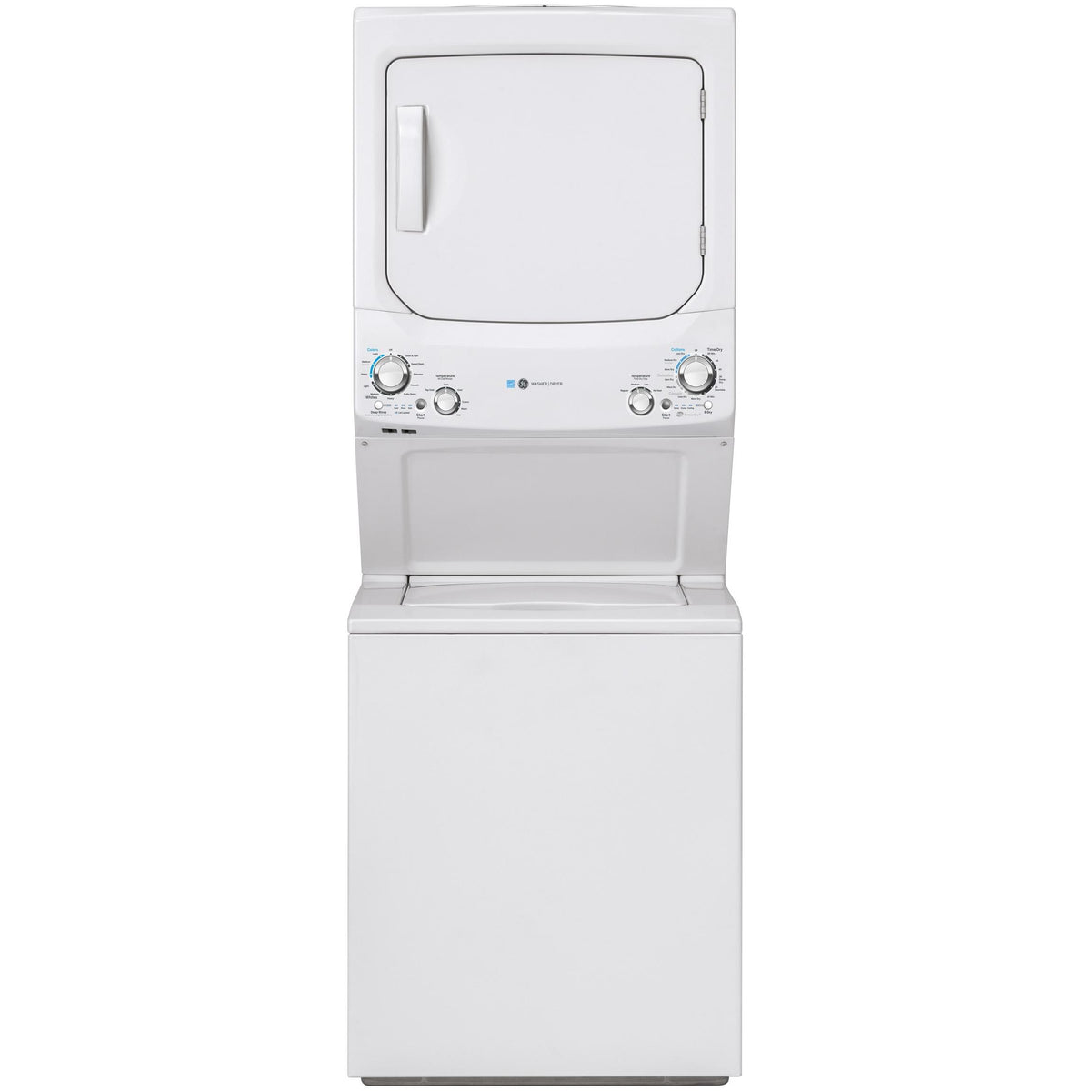  GE Stacked Washer/Dryer Electric Laundry Center GUD27EEMNWW IMAGE 1