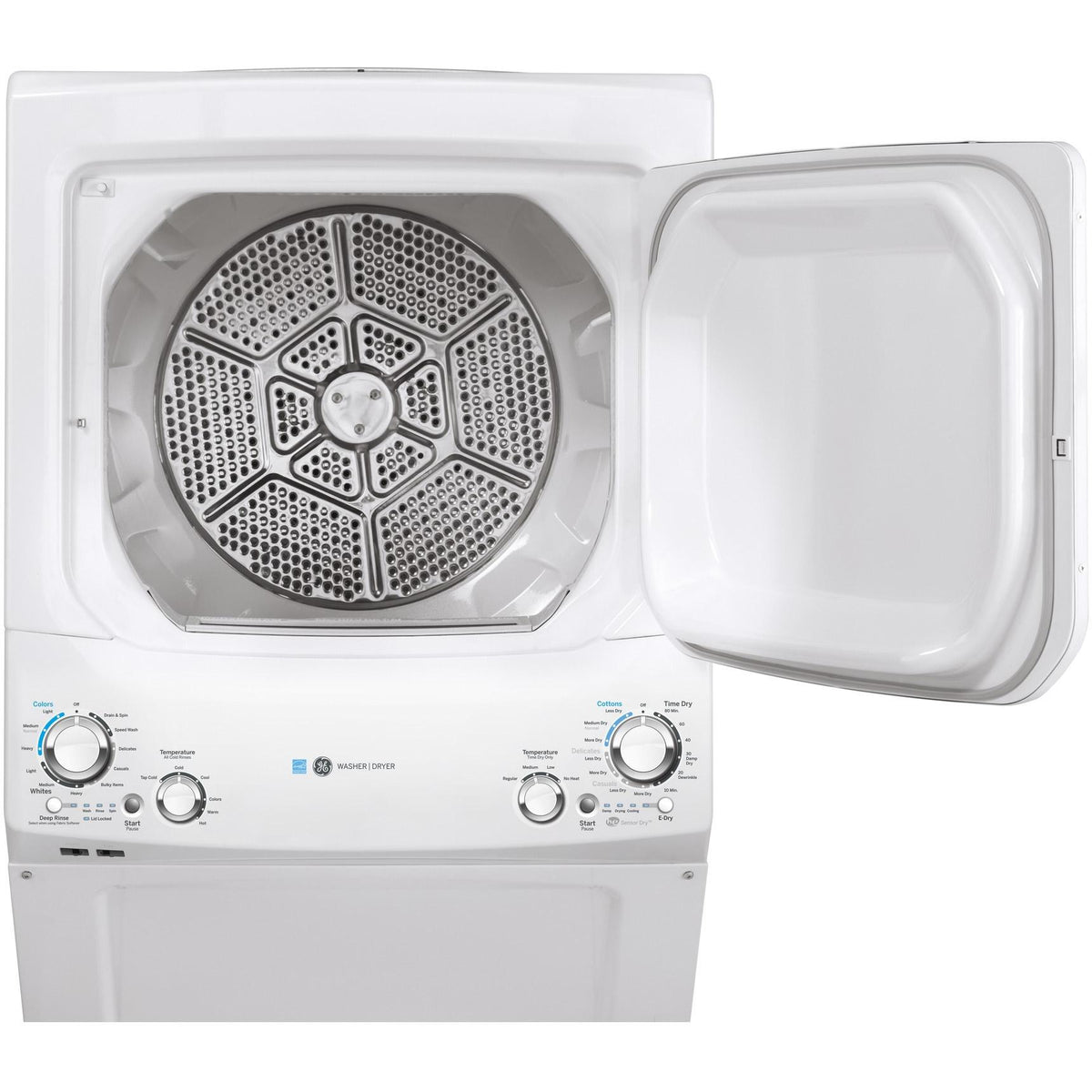 GE Stacked Washer/Dryer Electric Laundry Center GUD27EEMNWW IMAGE 3