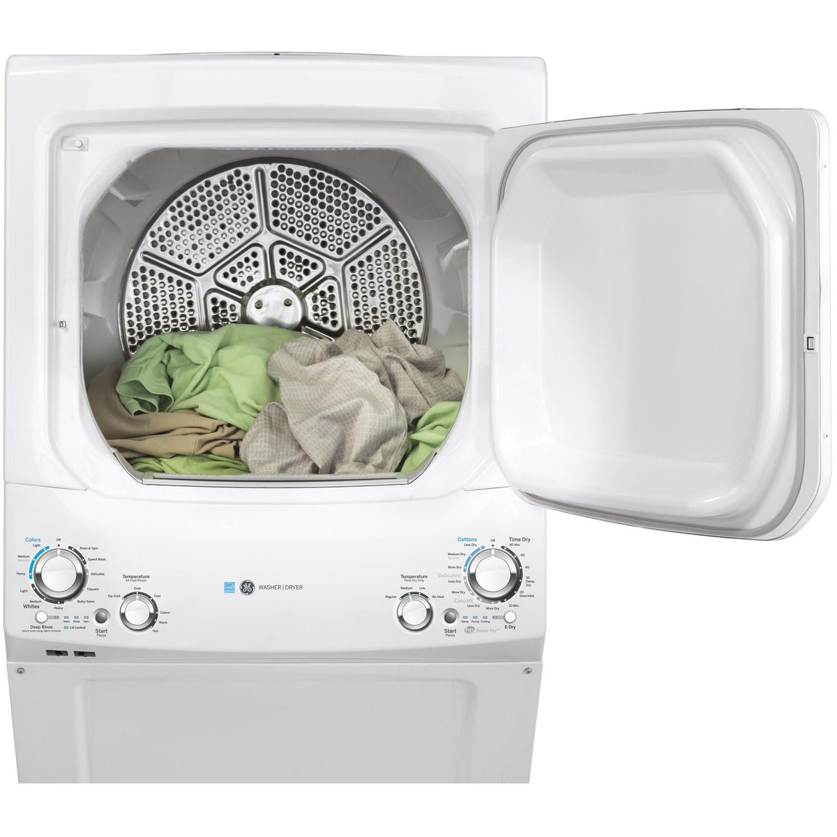  GE Stacked Washer/Dryer Electric Laundry Center GUD27EEMNWW IMAGE 4