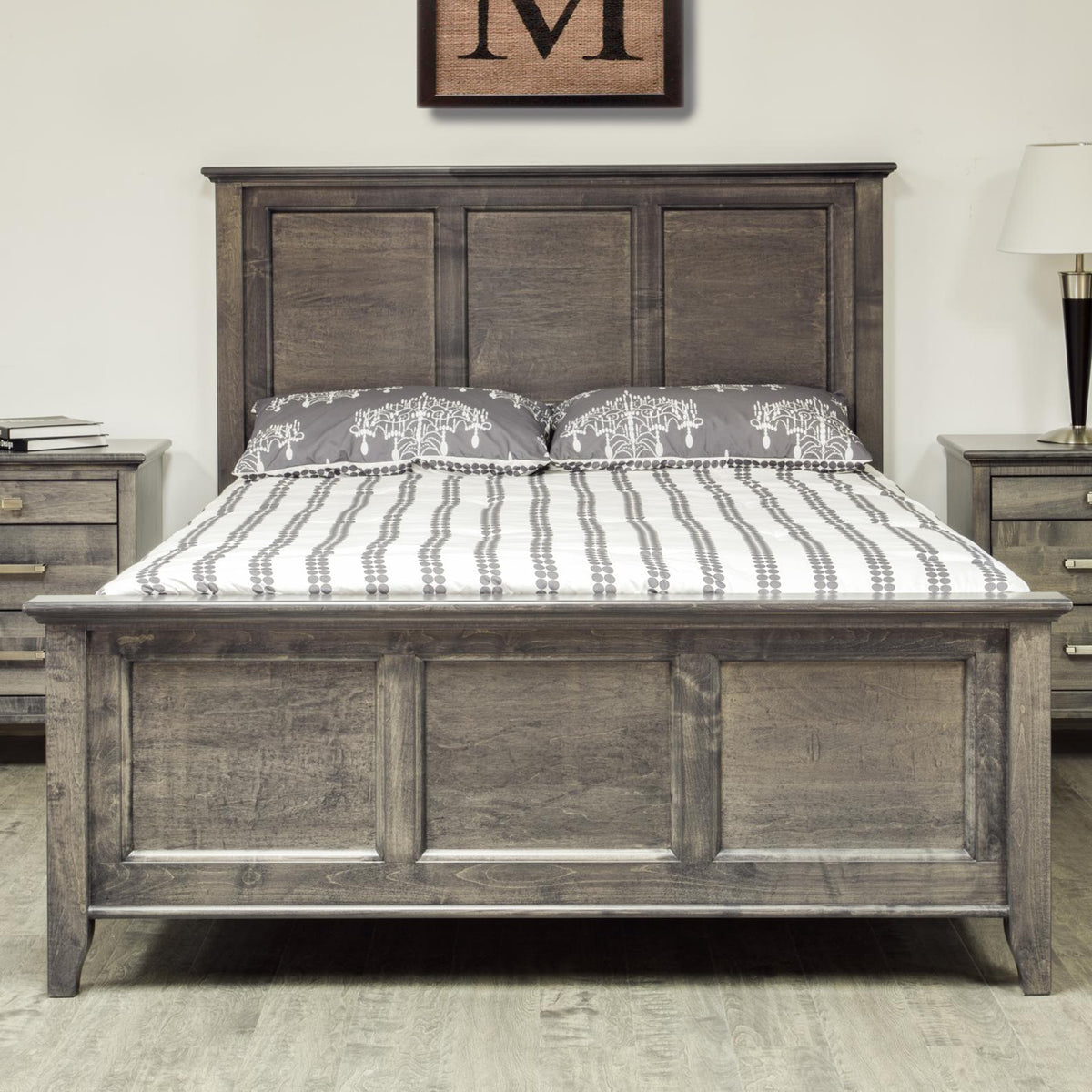  Mako Solid Wood Furniture Acer M-5800-Q Queen Panel Bed - Slate IMAGE 1