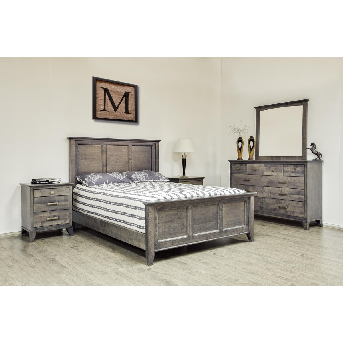  Mako Solid Wood Furniture Acer M-5800-Q Queen Panel Bed - Slate IMAGE 5
