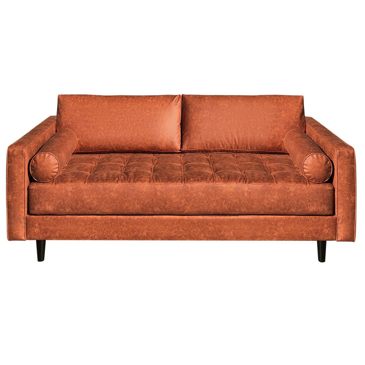  Elite Sofa Designs Angela Stationary Fabric Sofa Angela Sofa - Keywest Orange IMAGE 1