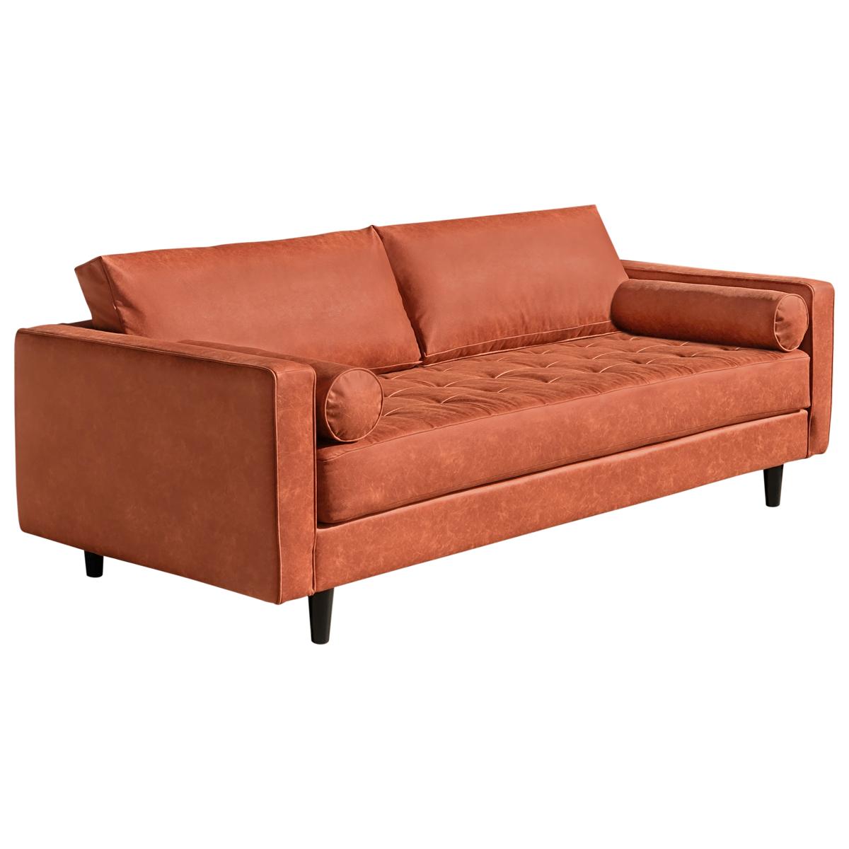  Elite Sofa Designs Angela Stationary Fabric Sofa Angela Sofa - Keywest Orange IMAGE 3