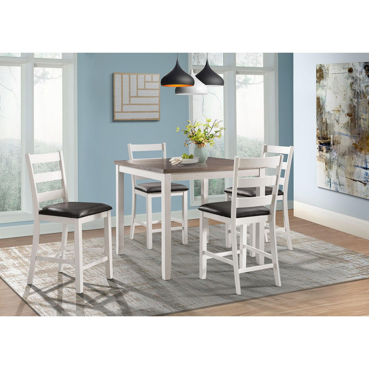  Elements International Martin Brown 5 pc Counter Height Dinette DMT7005CS IMAGE 1