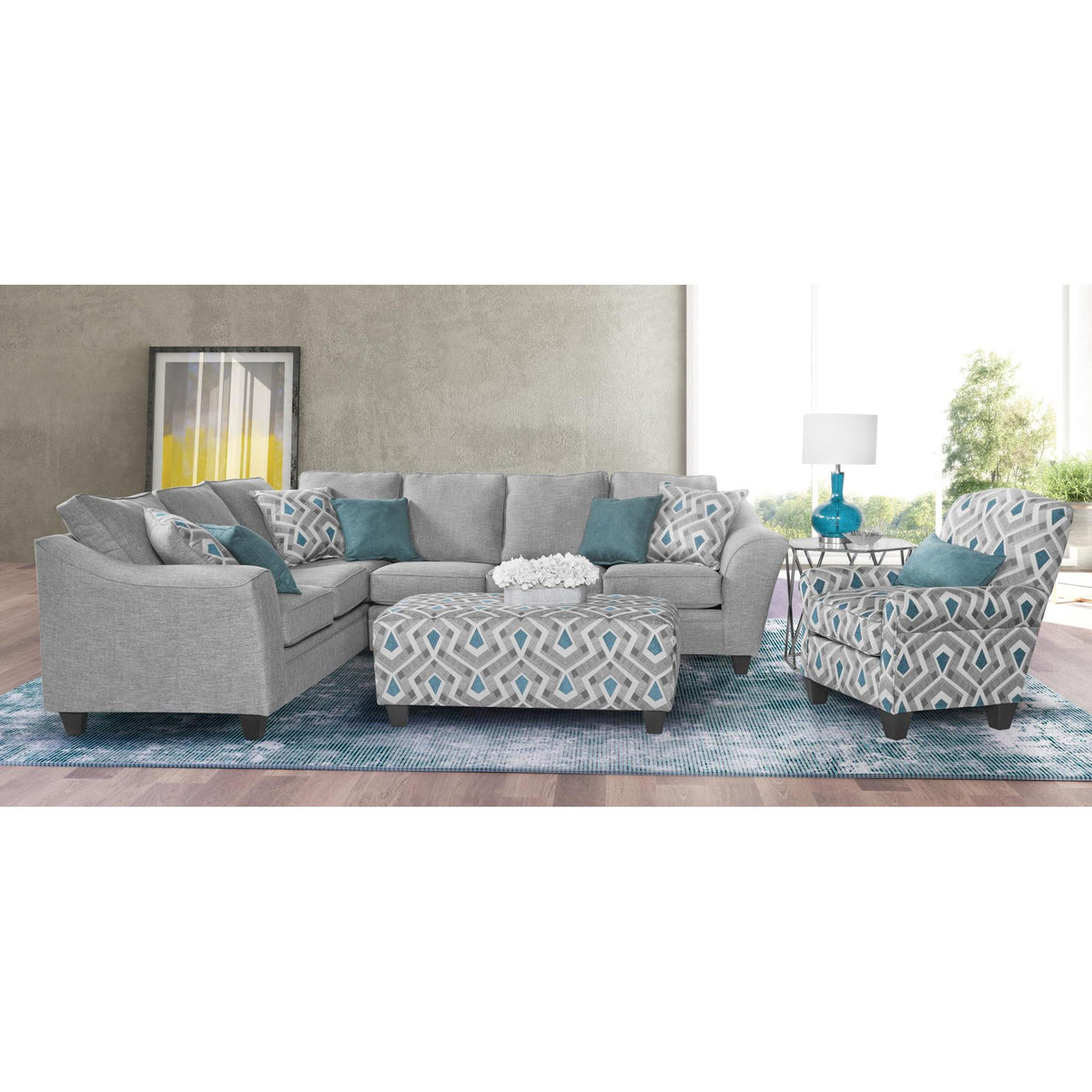  Minhas Furniture Fabric 2 pc Sectional AB1010-01R/AB1010-02L IMAGE 1