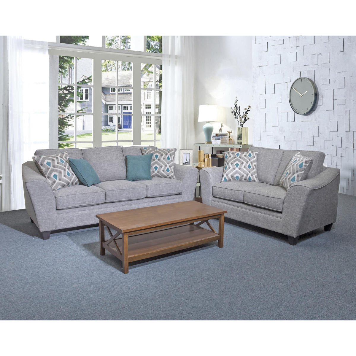  Minhas Furniture Stationary Fabric Sofa AB1010PQ-01 IMAGE 2