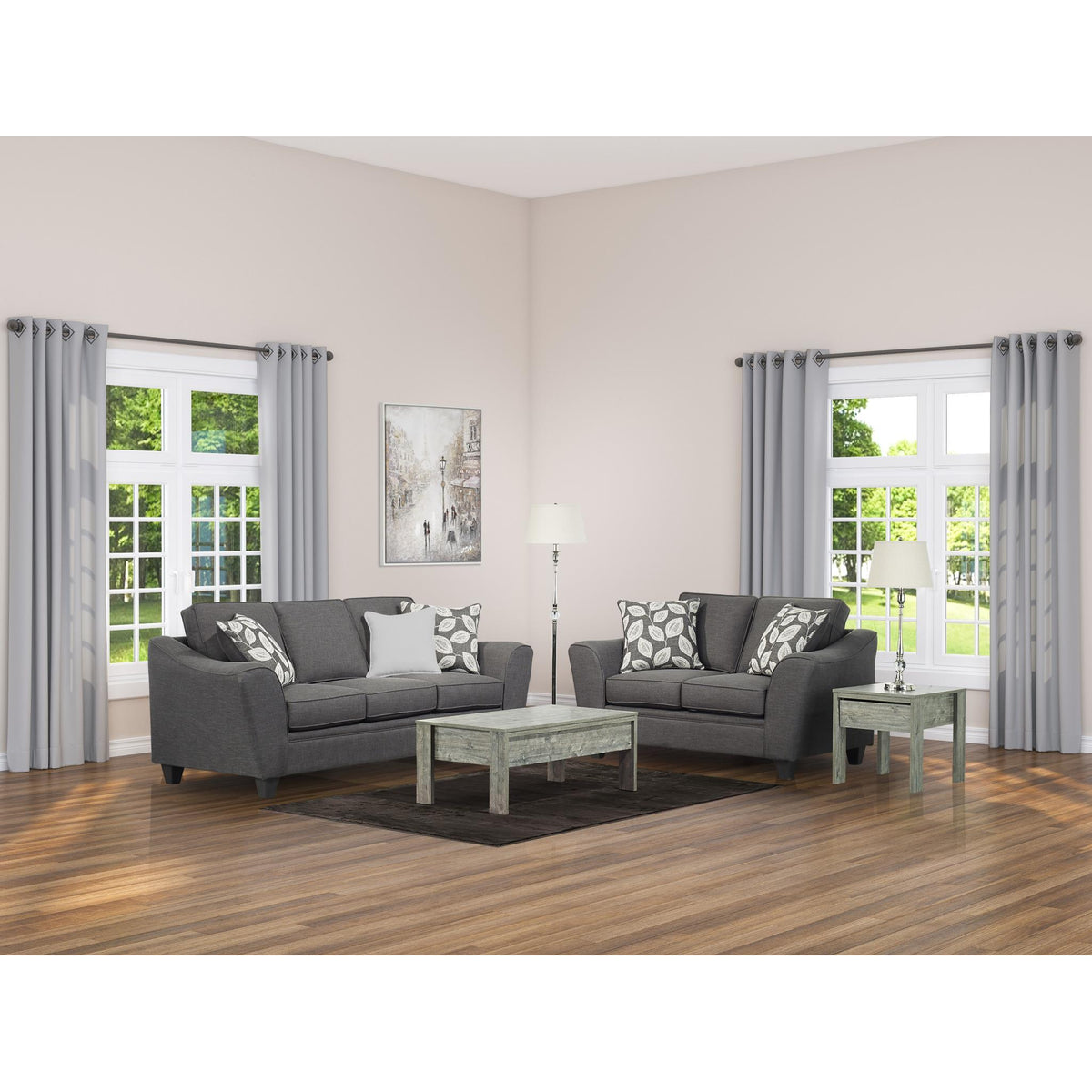  Minhas Furniture Stationary Fabric Loveseat AB1010PS-02 IMAGE 2