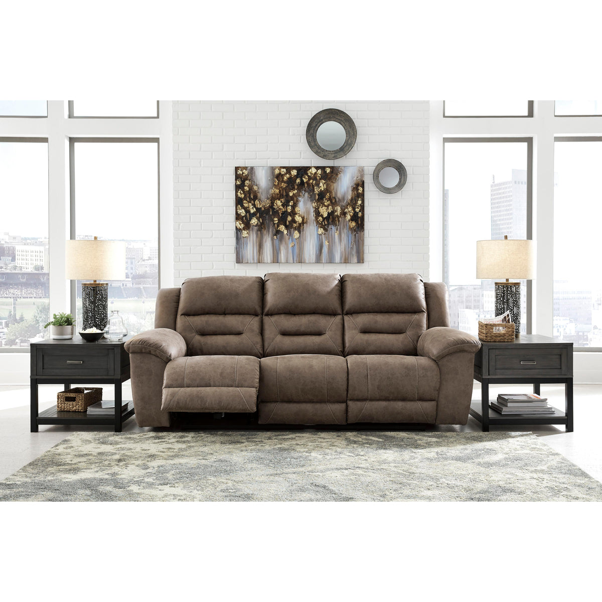  Signature Design by Ashley Stoneland Reclining Leather Look Sofa 3990588 IMAGE 4
