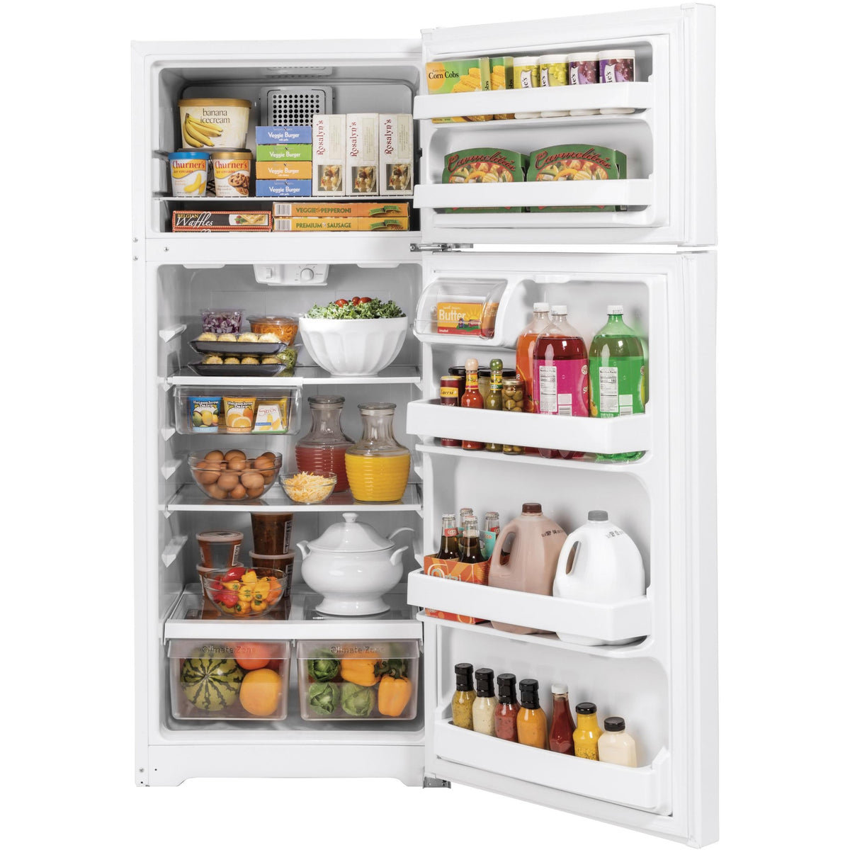  GE 16.6 cu. ft. Top Freezer Refrigerator GTE17GTNRWW IMAGE 3