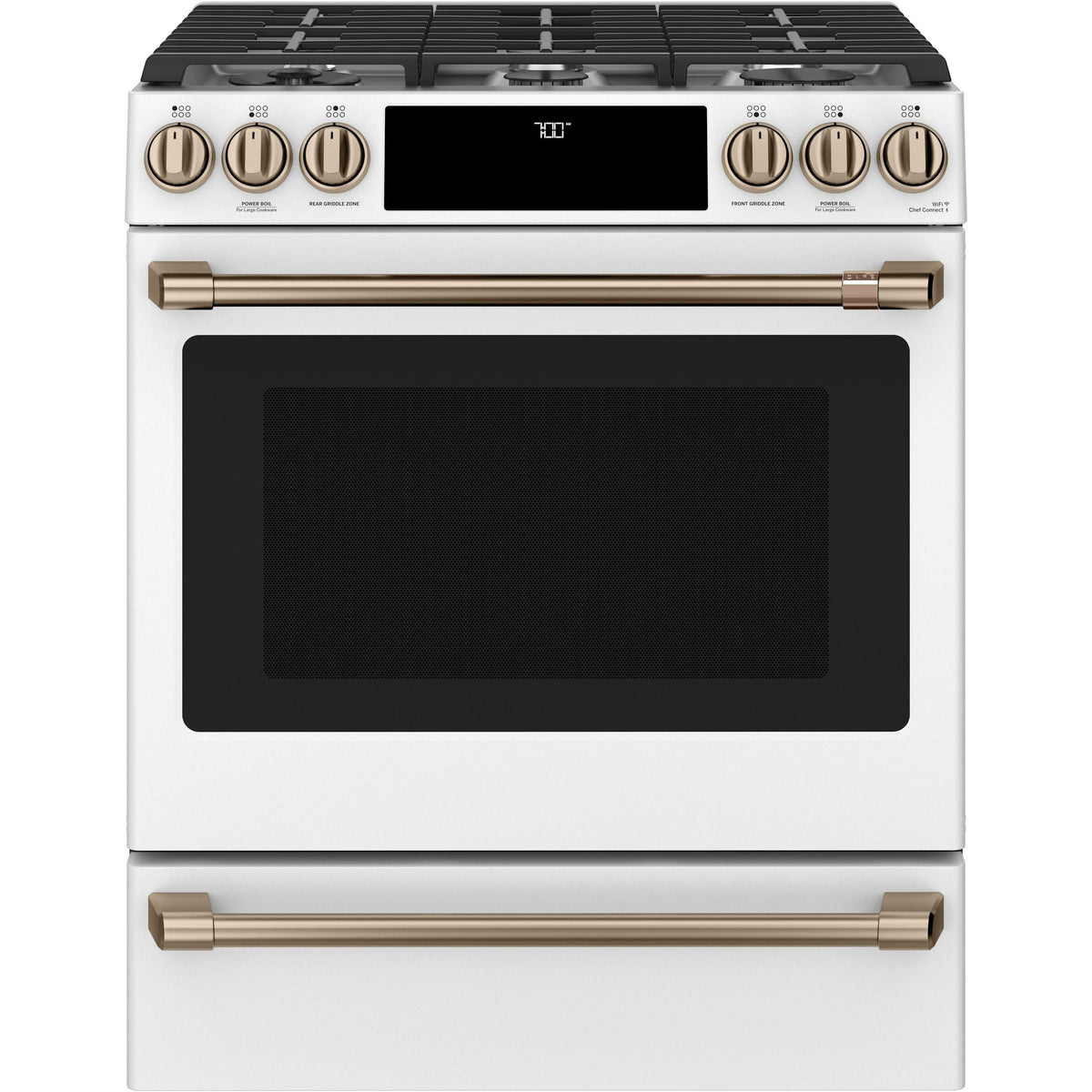 Café 30-inch Slide-in Gas Range with Convection Technology CCGS700P4MW2 IMAGE 1