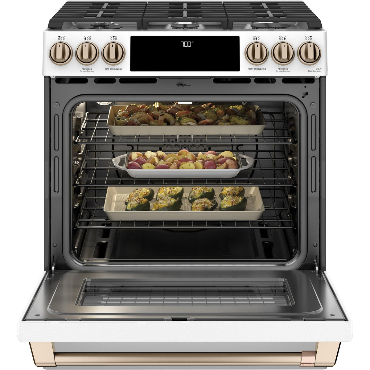  Café 30-inch Slide-in Gas Range with Convection Technology CCGS700P4MW2 IMAGE 5
