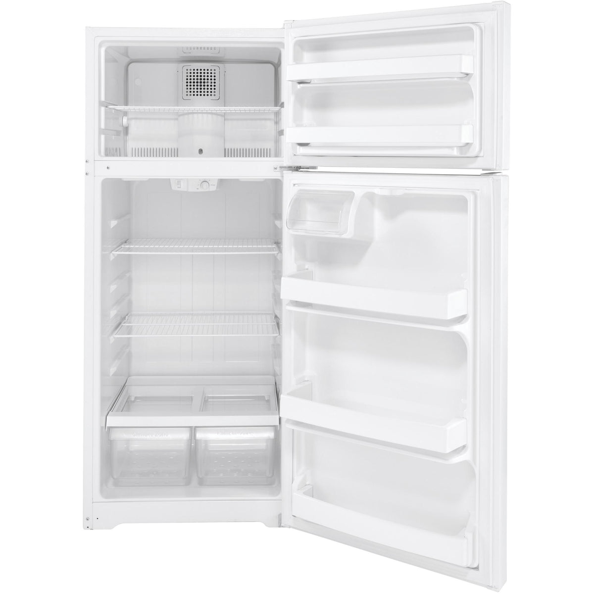  GE 28-inch, 17.5 cu. ft. Top-Freezer Refrigerator GTE18DTNRWW IMAGE 2