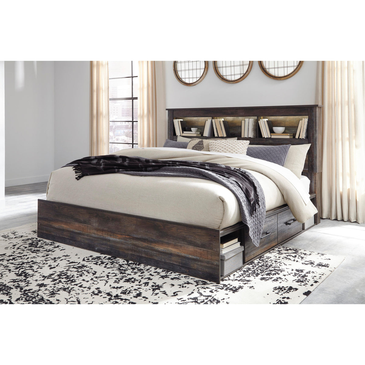  Signature Design by Ashley Drystan King Bookcase Bed with Storage B211-69/B211-56/B211-160/B100-14 IMAGE 2
