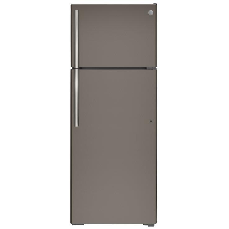  GE 28-inch, 17.5 cu.ft. Freestanding Top Freezer Refrigerator GTE18GMNRES IMAGE 1