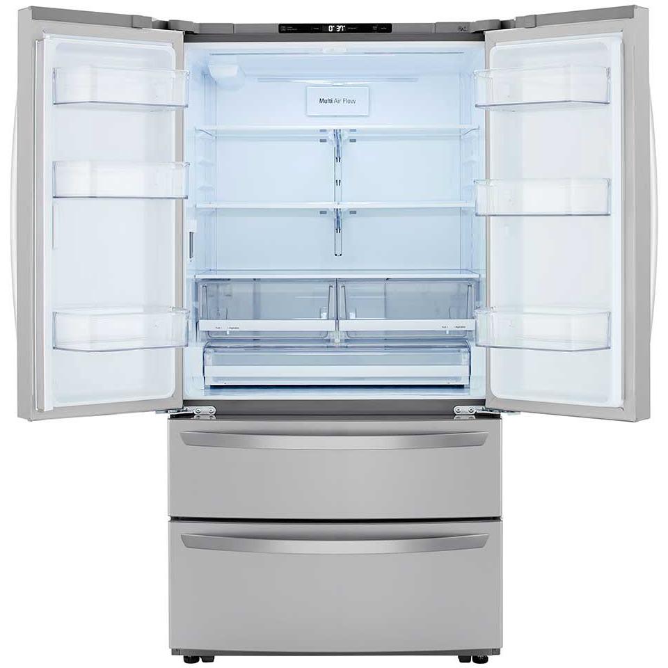  LG 36-inch, 27 cu.ft. Freestanding French 4-Door Refrigerator with SmartDiagnosis™ LMWS27626S IMAGE 4