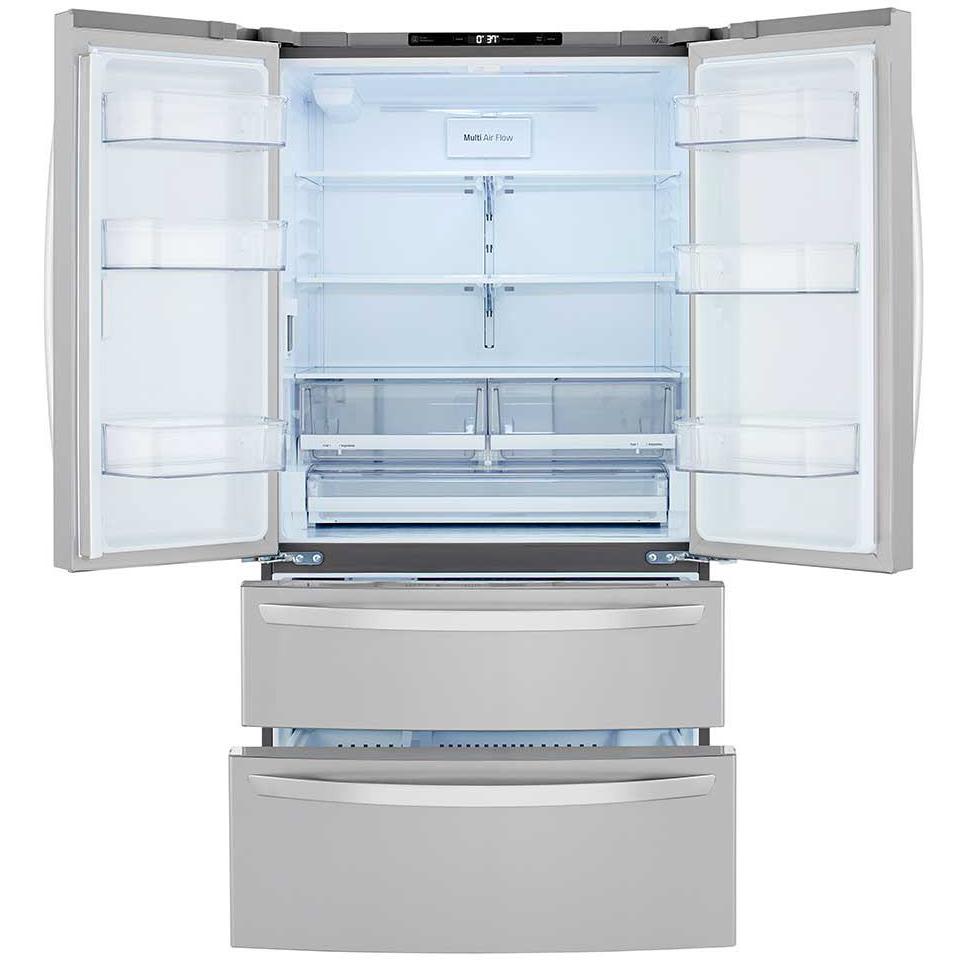  LG 36-inch, 27 cu.ft. Freestanding French 4-Door Refrigerator with SmartDiagnosis™ LMWS27626S IMAGE 5