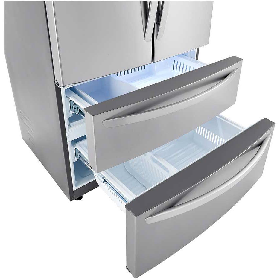  LG 36-inch, 27 cu.ft. Freestanding French 4-Door Refrigerator with SmartDiagnosis™ LMWS27626S IMAGE 7