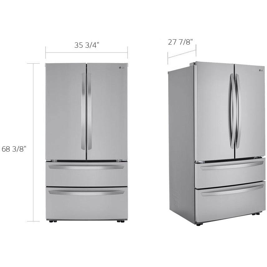  LG 36-inch, 27 cu.ft. Freestanding French 4-Door Refrigerator with SmartDiagnosis™ LMWS27626S IMAGE 9