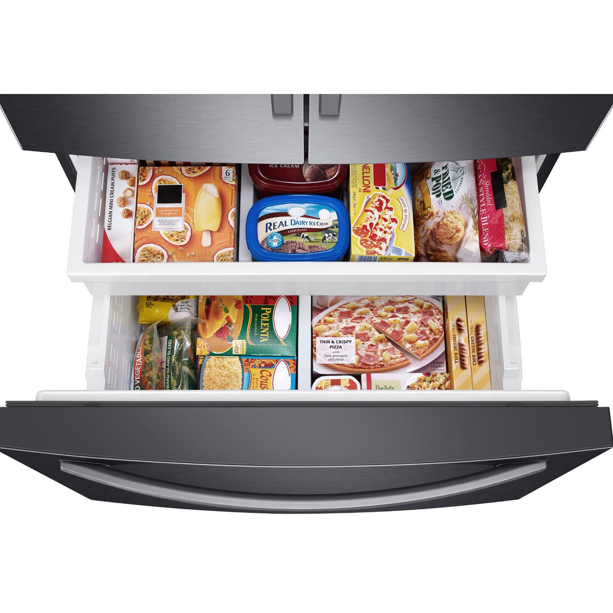  Samsung 36-inch, 27 cu.ft. French 3-Door Refrigerator with Water and Ice dispenser System RF27T5201SG/AA IMAGE 4