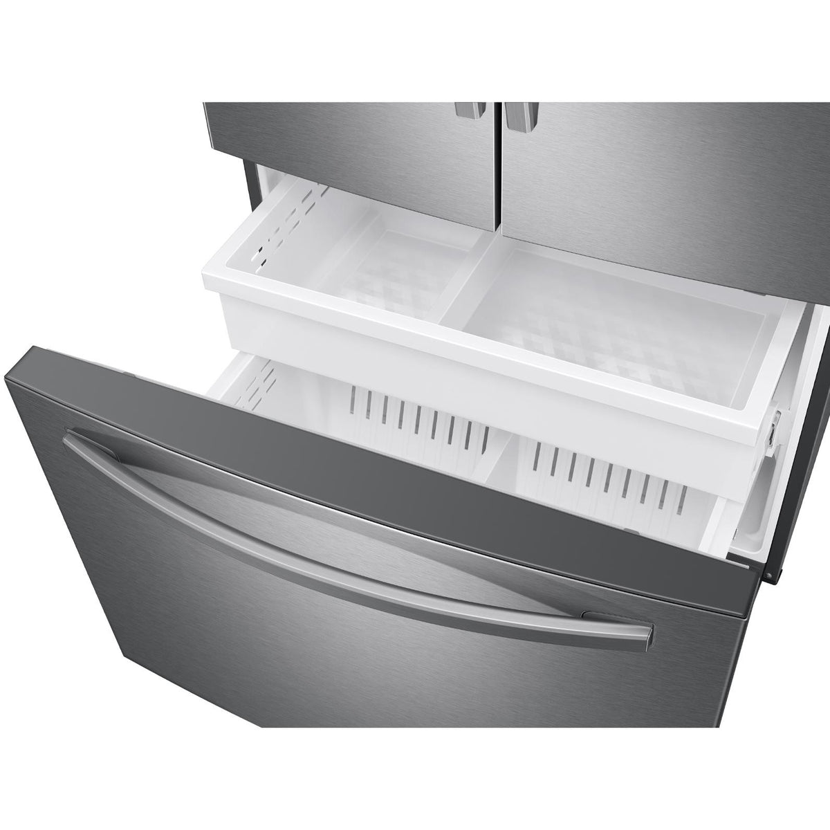  Samsung 36-inch, 27 cu.ft. French 3-Door Refrigerator with Water and Ice dispenser System RF27T5201SR/AA IMAGE 4