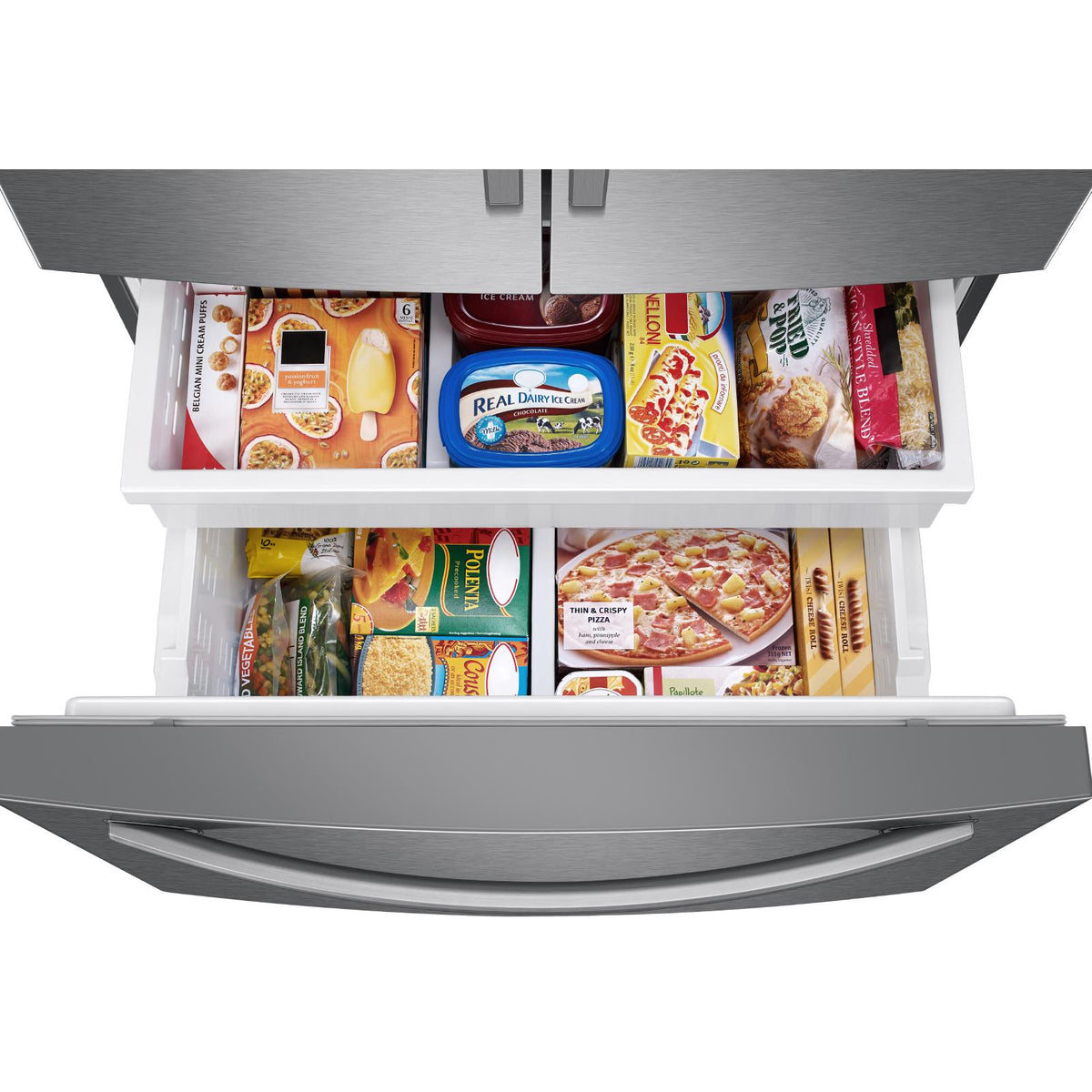  Samsung 36-inch, 27 cu.ft. French 3-Door Refrigerator with Water and Ice dispenser System RF27T5201SR/AA IMAGE 5