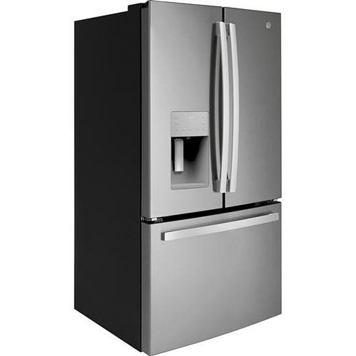  GE 36-inch, 25.6 cu.ft. Freestanding French 3-Door Refrigerator with Multiflow Air System GFE26JYMFS IMAGE 2