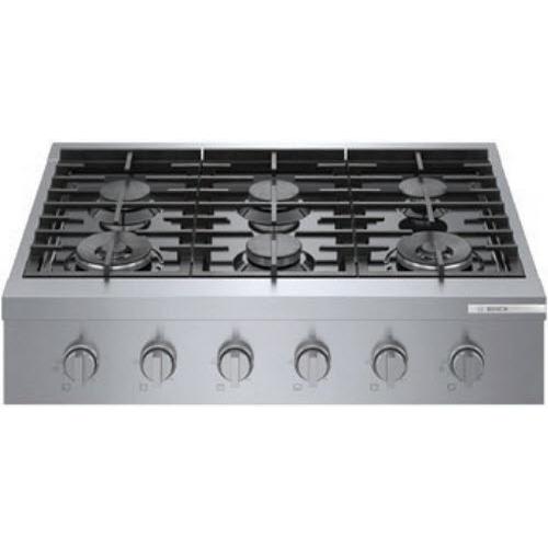  Bosch 36-inch Built-in Gas Rangetop with OptiSim® Burner RGM8658UC IMAGE 1