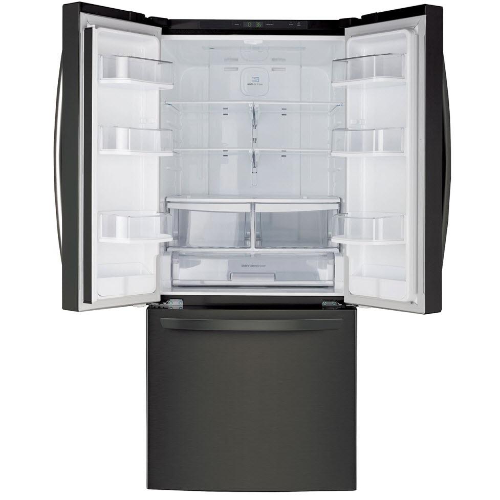  LG 30-inch, 21.8 cu.ft. Freestanding French 3-Door Refrigerator with SmartDiagnosis™ Technology LRFNS2200D IMAGE 2