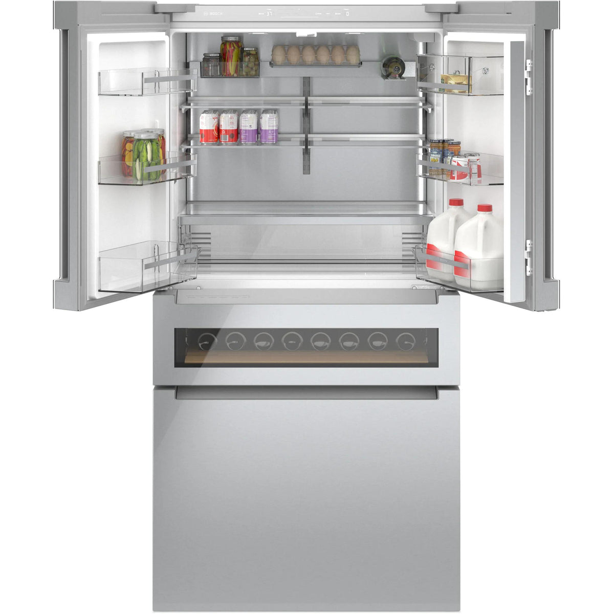  Bosch 36-inch, 20.5 cu.ft. Counter Depth French 4-Door Refrigerator with FlexBar™ B36CL81ENG IMAGE 3