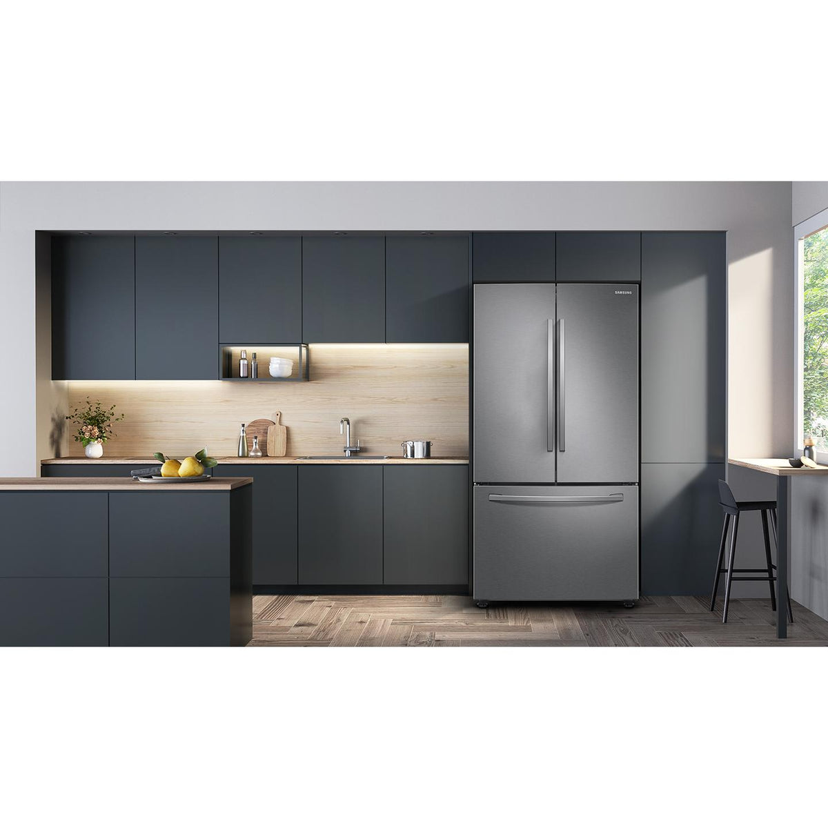  Samsung 36-inch, 28 cu.ft. Freestanding French 3-Door Refrigerator with Internal Water Dispenser RF28T5101SR/AA IMAGE 18