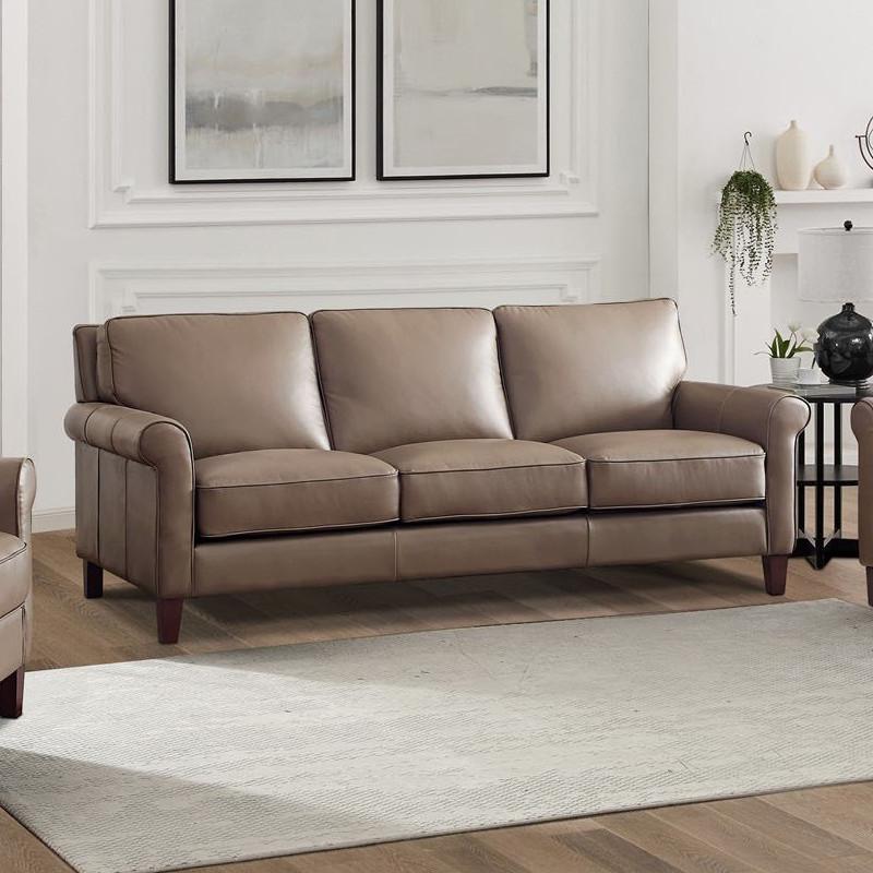  Amax Leather New London 6671-30-2518 Sofa - Bedford Taupe IMAGE 2