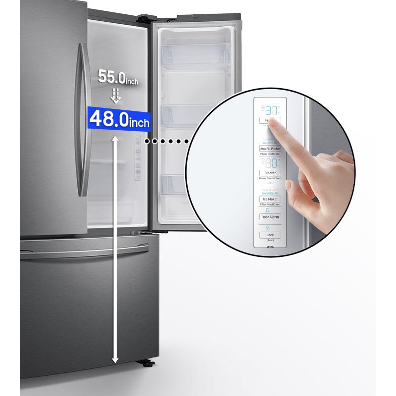  Samsung 36-inch, 28.2 cu.ft. Freestanding French 3-Door Refrigerator with AutoFill Water Pitcher RF28T5021SR/AA IMAGE 4