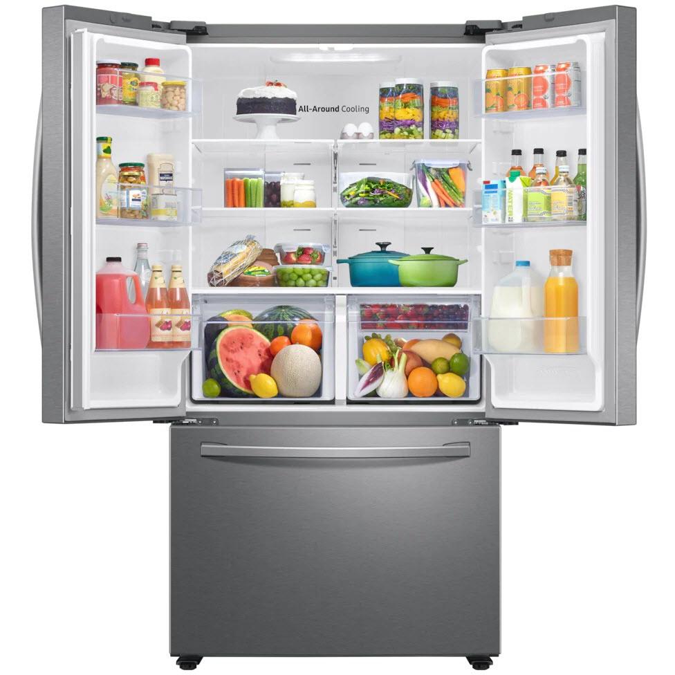  Samsung 36-inch, 28.2 cu.ft. Freestanding French 3-Door Refrigerator with Space Max™ Technology RF28T5A01SR/AA IMAGE 5