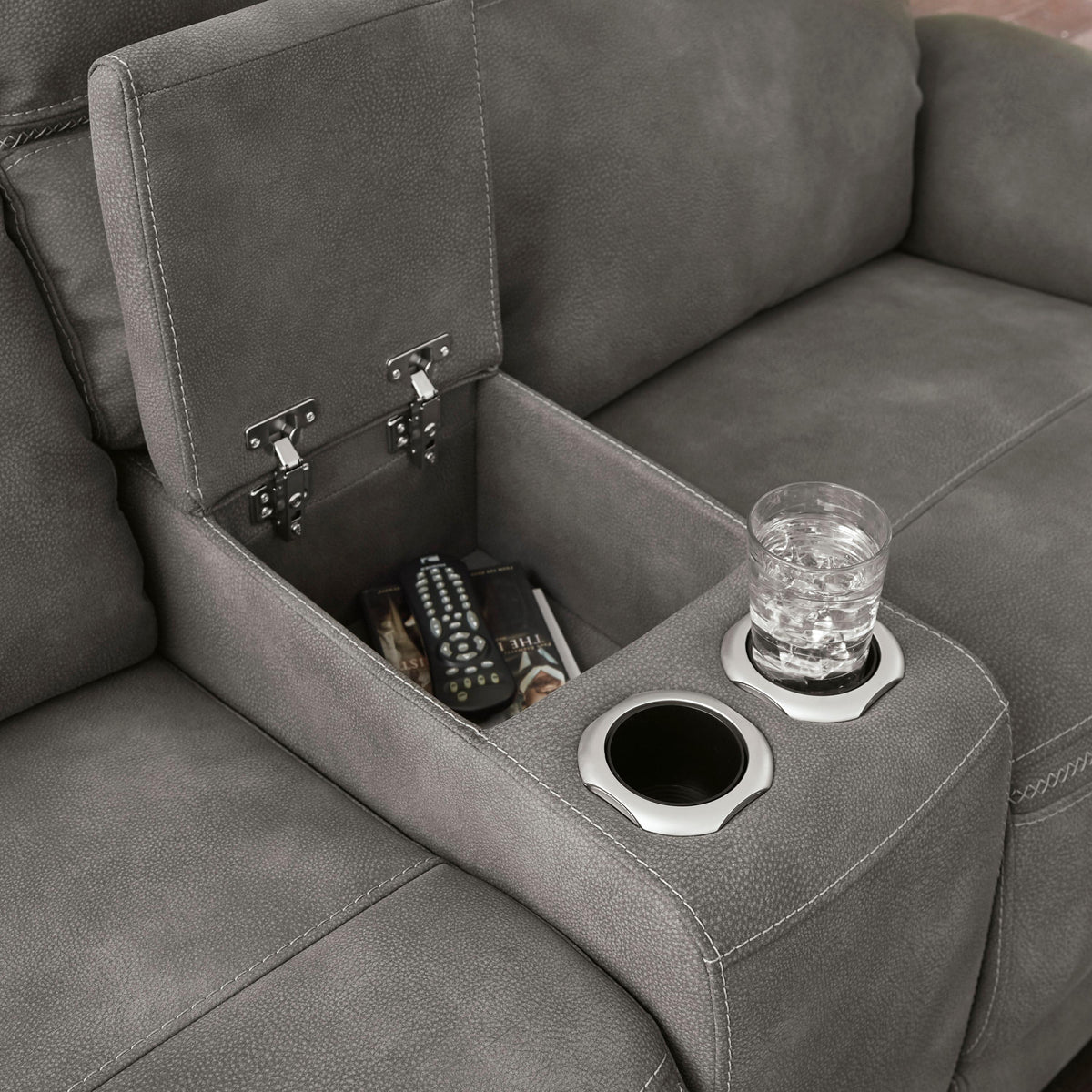  Signature Design by Ashley Next-Gen DuraPella 5930118 Power Reclining Loveseat with Console and Adjustable Headrest IMAGE 7