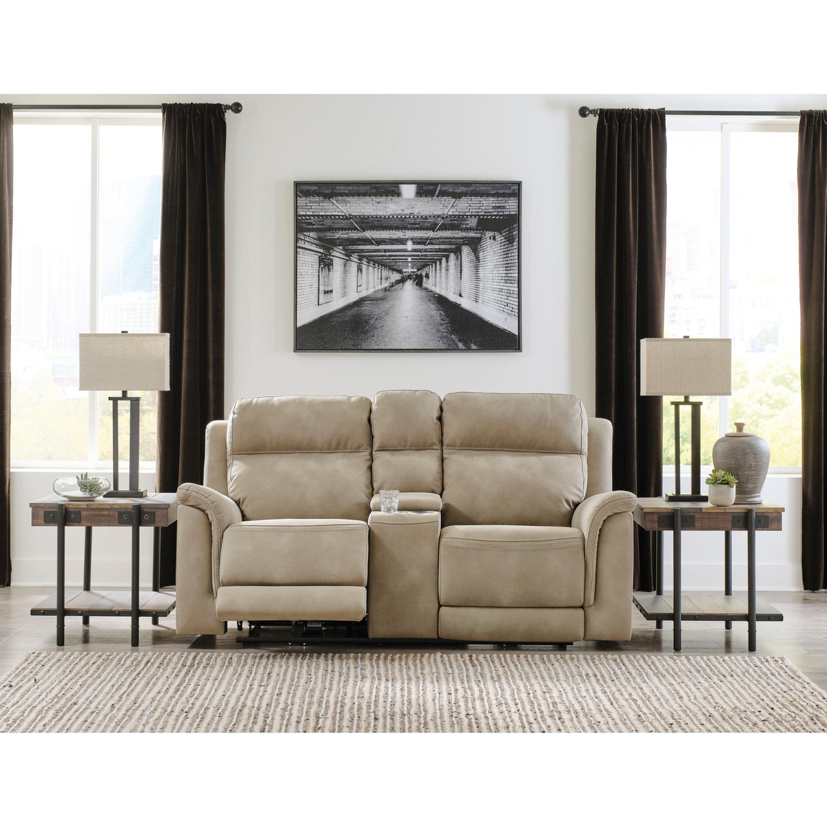 Signature Design by Ashley Next-Gen DuraPella 5930218 Power Reclining Loveseat with Console and Adjustable Headrest IMAGE 6