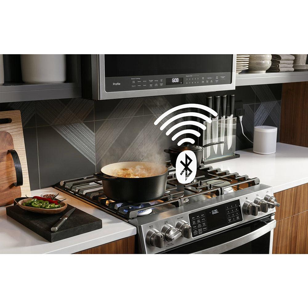  GE Profile 30-in Slide-in Dual Fuel Range with No Preheat Air fry Technology PC2S930YPFS IMAGE 8