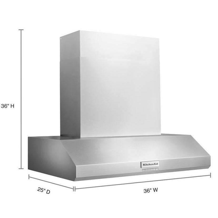  KitchenAid 36-inch Commercial-Style Wall Mount Hood Shell KVWC956KSS IMAGE 8
