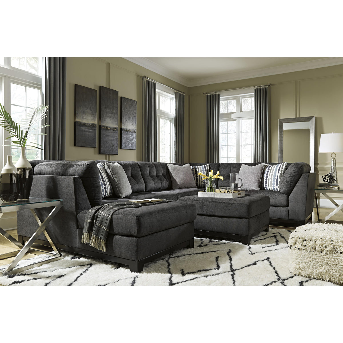  Ashley Reidshire 67622S1 3 pc Sectional with Chaise IMAGE 4