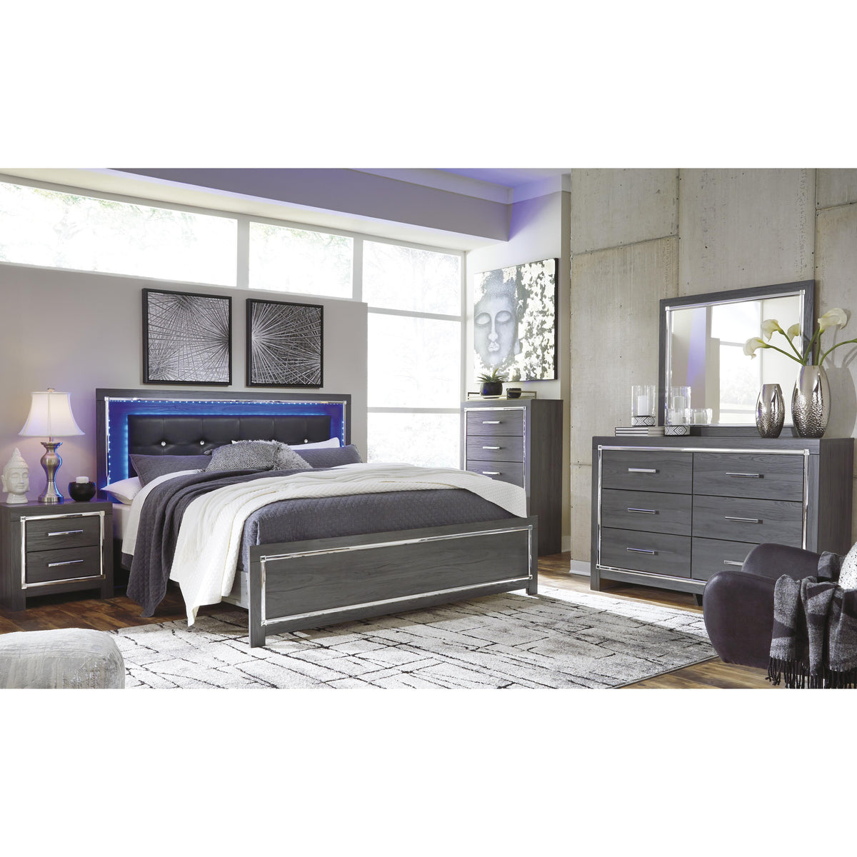  Signature Design by Ashley Lodanna B214B15 King Panel Bed IMAGE 4