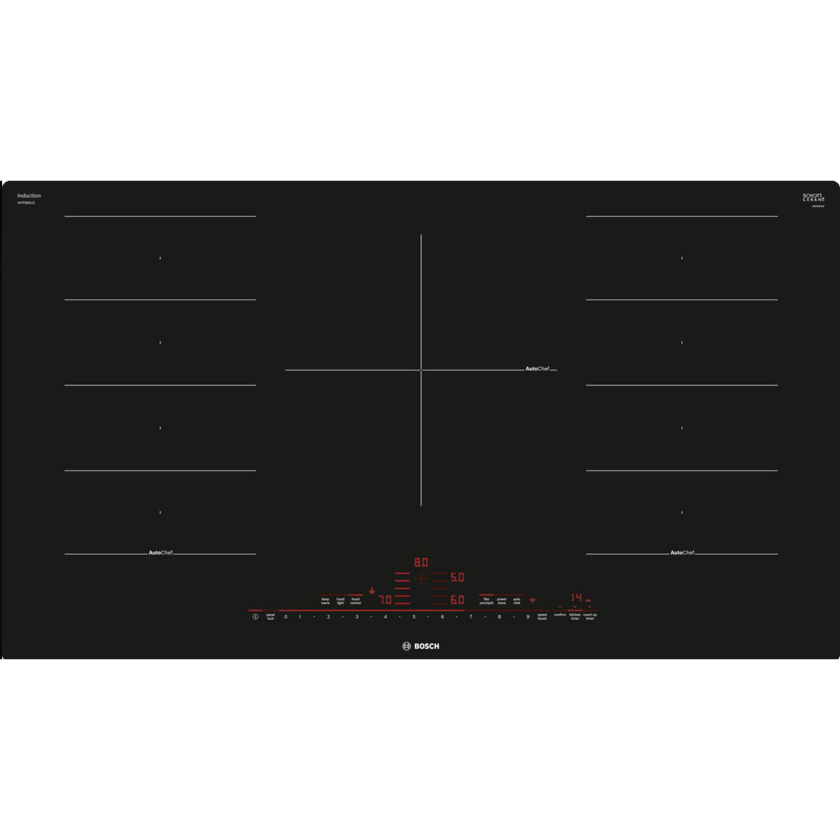  Bosch 36-inch Built-in Induction Cooktop with HomeConnect® NITP660UC IMAGE 1