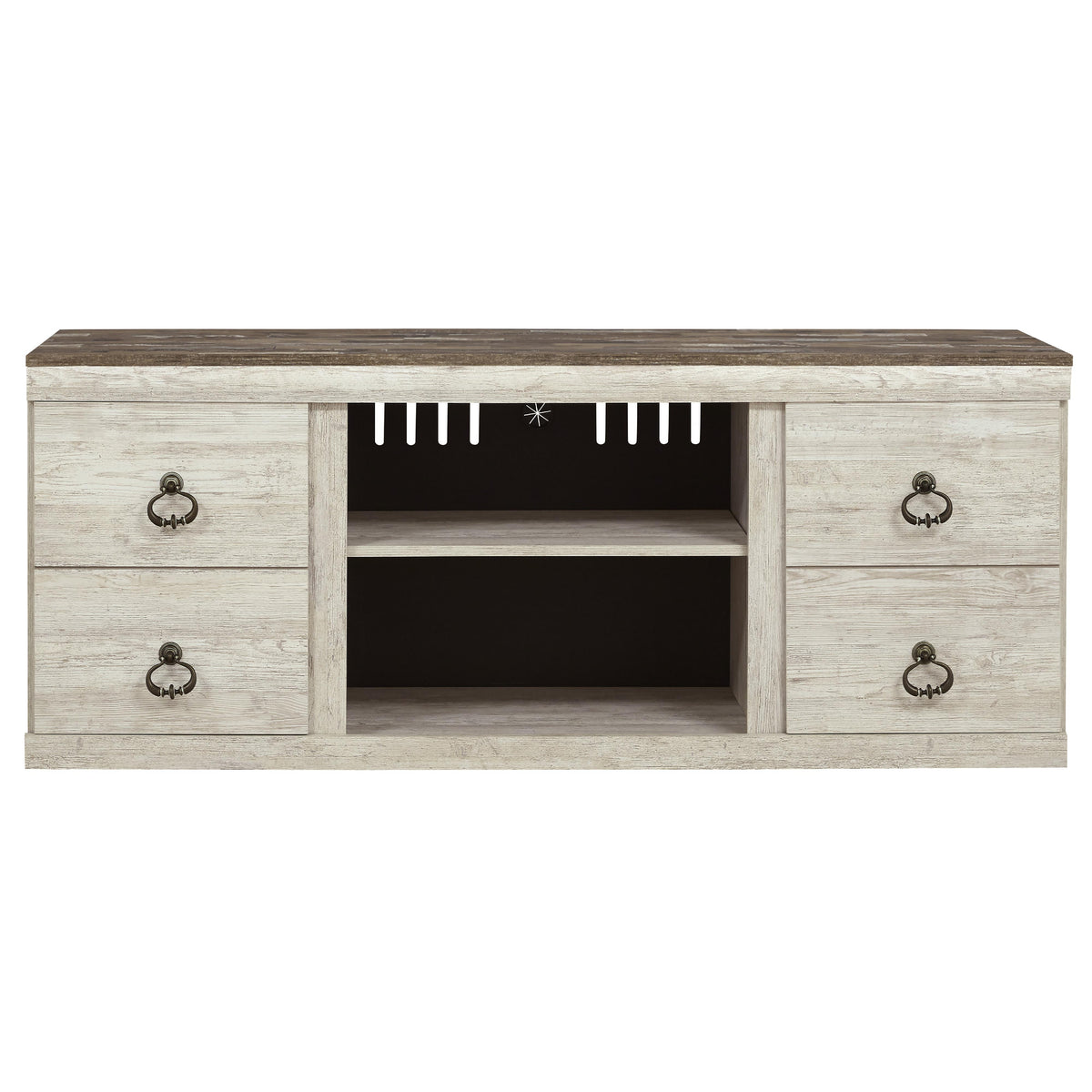 Signature Design by Ashley Willowton EW0267-268 Large TV Stand with Fireplace Option IMAGE 3