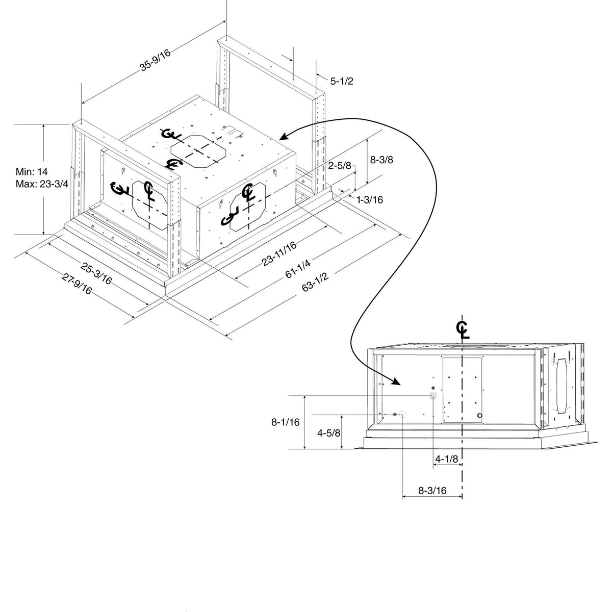  Best 63-inch HBC1 Series Ceiling Hood HBC163ESS IMAGE 9