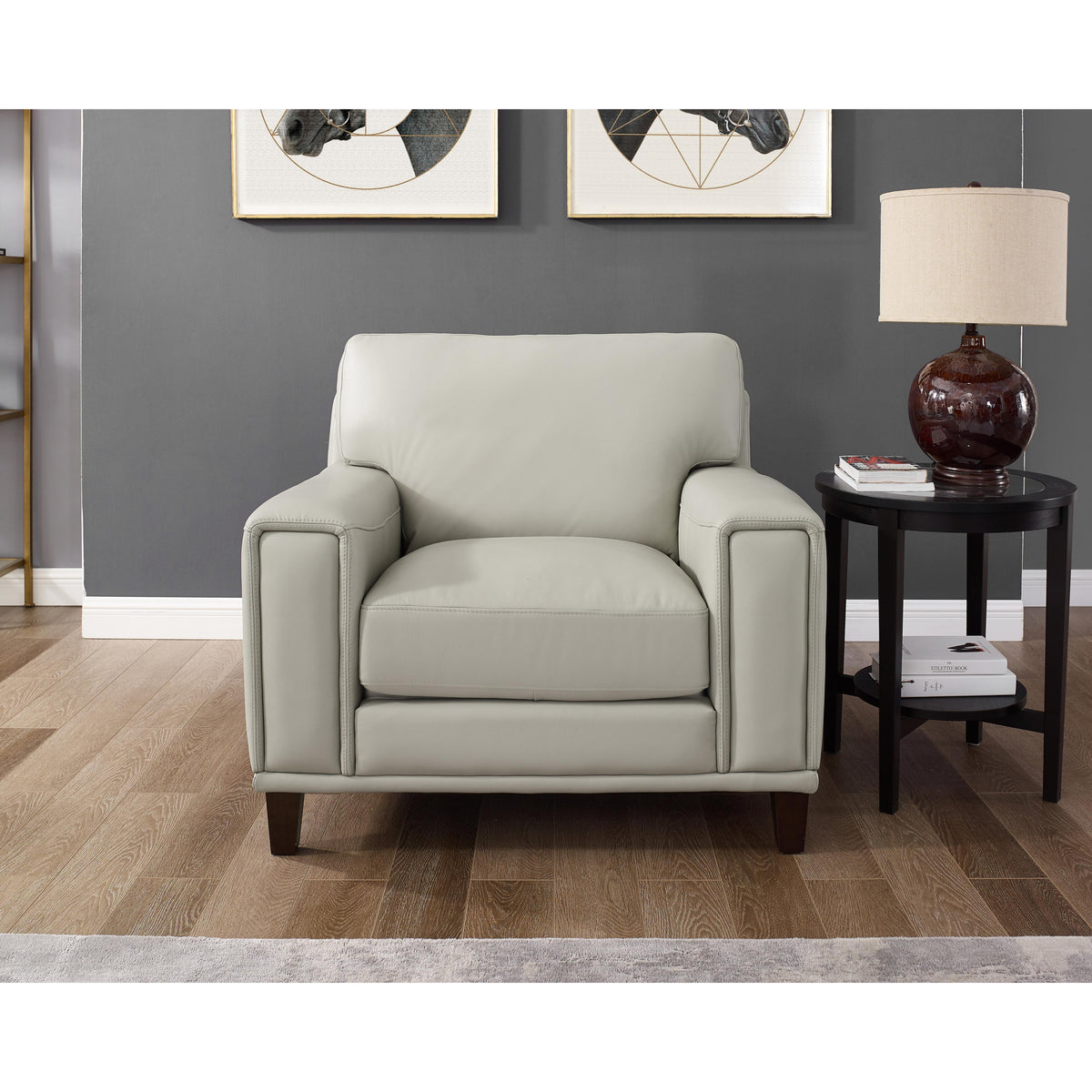  Amax Leather Harper 6982-10-2515 Chair - Bedford Ice IMAGE 2