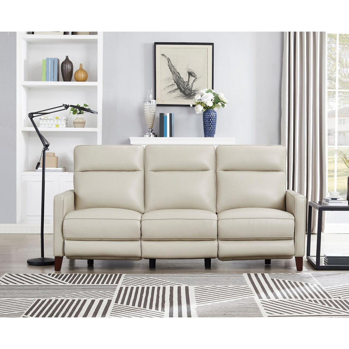  Amax Leather New Milan 7171 Zero Gravity Power Reclining Sofa - Vanilla IMAGE 2