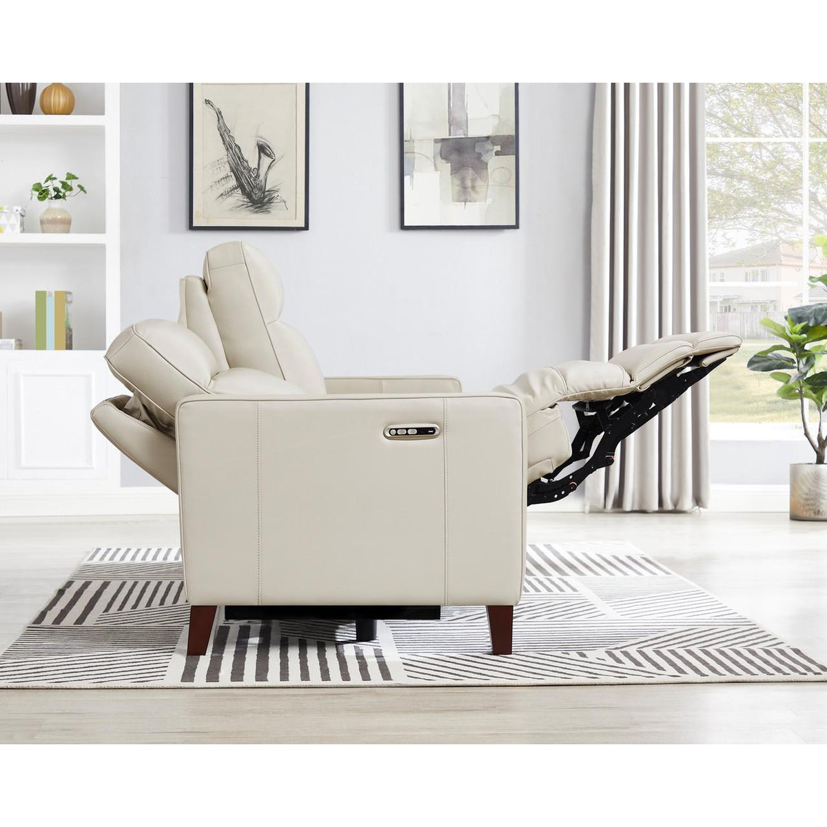  Amax Leather New Milan 7171-20P2Z-2519 Zero Gravity Power Reclining Loveseat - Vanilla IMAGE 2