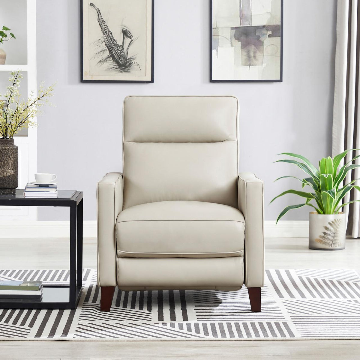  Amax Leather New Milan 7171-10P2Z-2519 Zero Gravity Power Recliner - Vanilla IMAGE 1