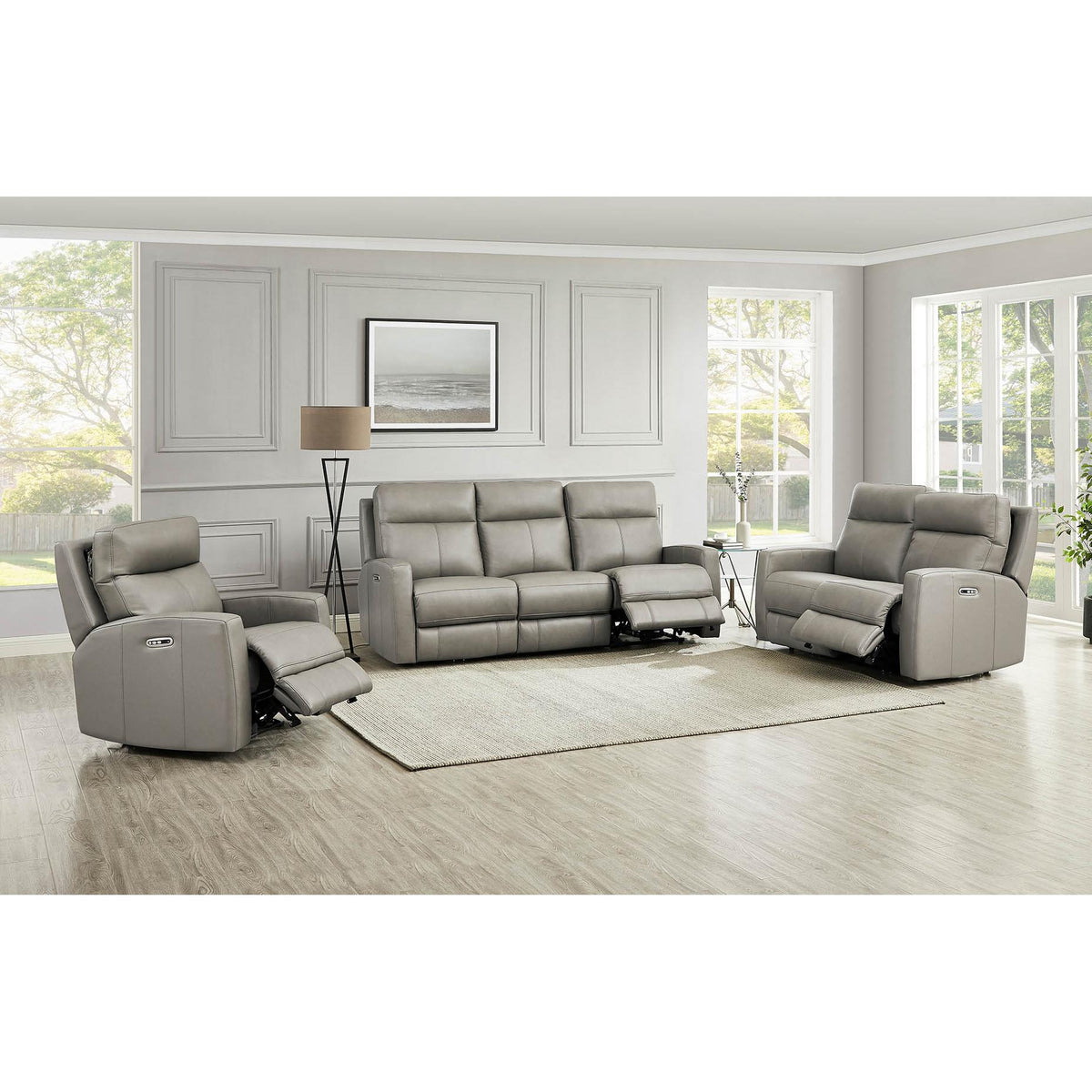  Amax Leather Modena 6806 Power Reclining Sofa - Bravo Concrete IMAGE 13