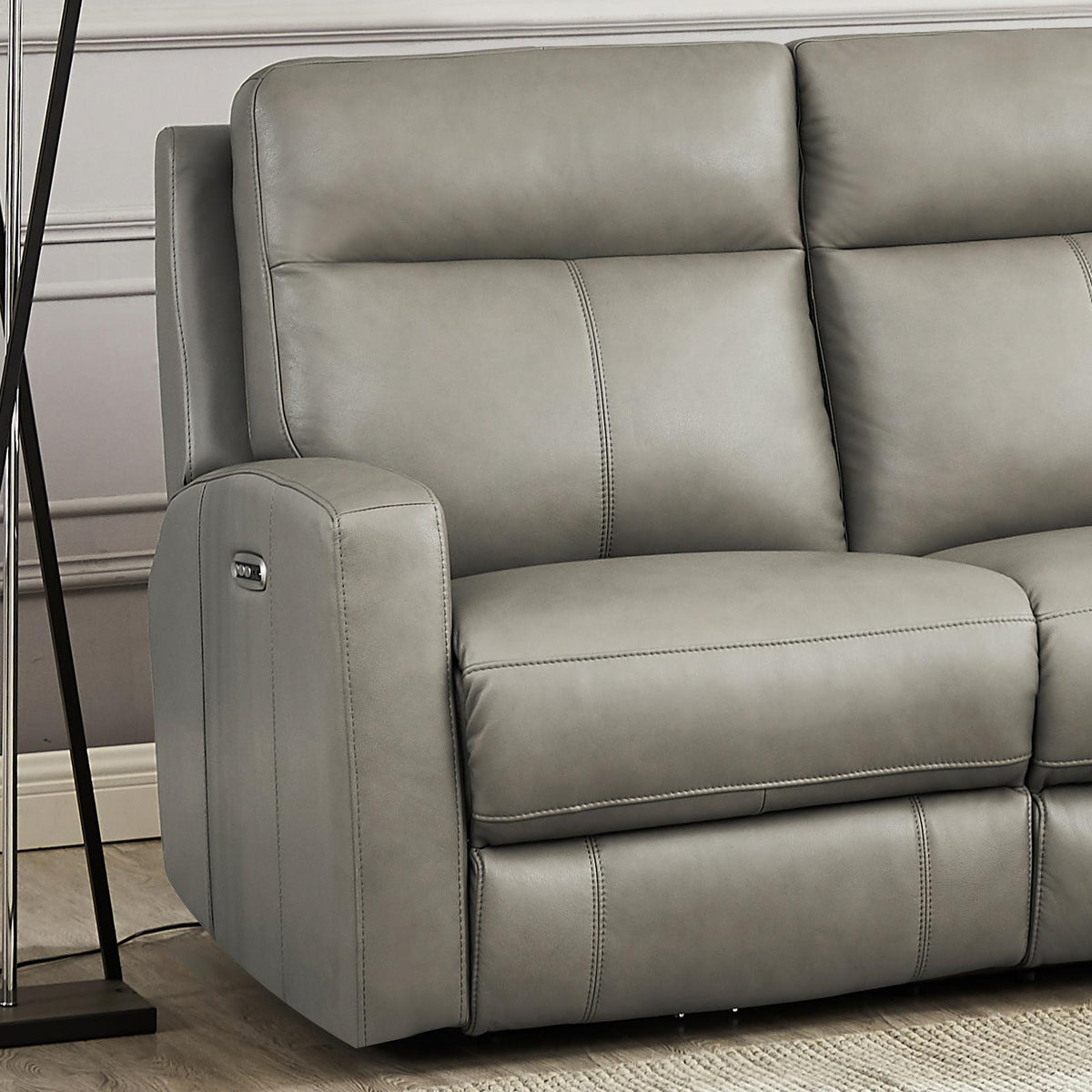  Amax Leather Modena 6806 Power Reclining Sofa - Bravo Concrete IMAGE 14