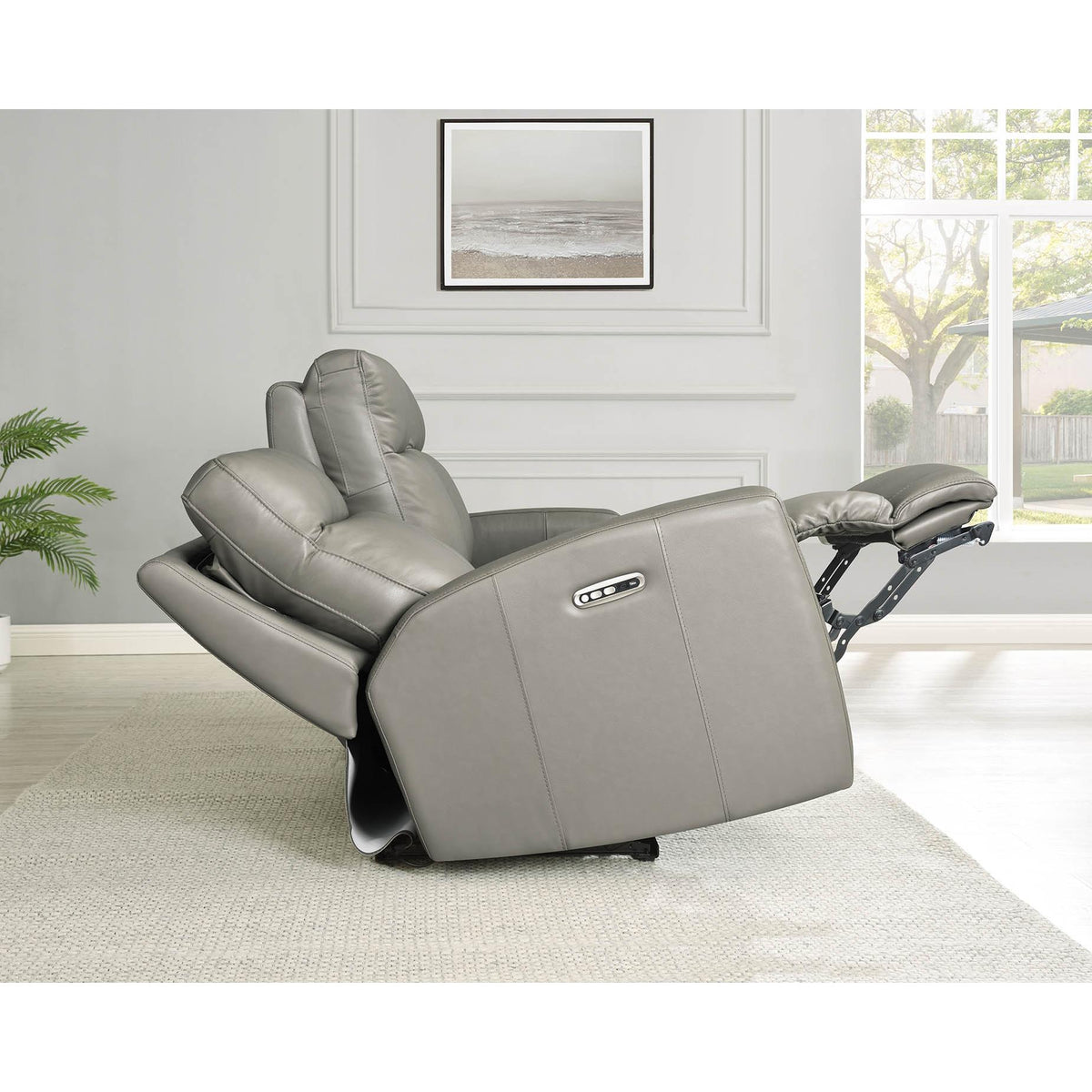  Amax Leather Modena 6806 Power Reclining Sofa - Bravo Concrete IMAGE 4